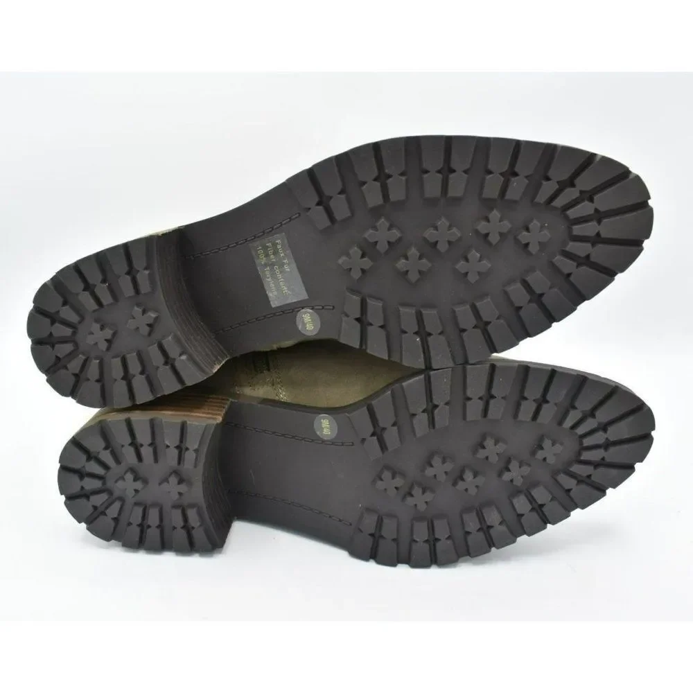 Lucky Brand Womens Size 9 Jacenia Green Shearling Suede Fashion Winter Boots - Picture 9 of 11